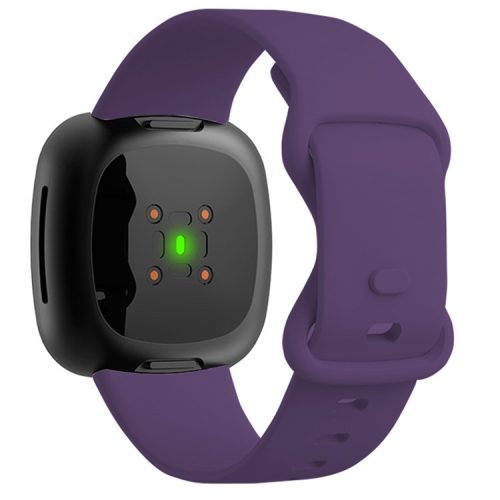 KALEBOL KLB-HDKGJ-001 For Fitbit Versa 3 / 4 / Sense / Sense 2 Silicone Watch Band, Size: S / M - Dark Purple