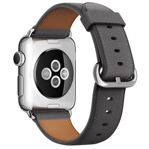 For Apple Watch 10 46mm / Ultra 2 / Ultra 49mm / 9 8 7 45mm / SE (2023) SE (2022) SE 6 5 4 44mm / 3 2 1 42mm Genuine Cow Leather Watch Strap - Grey