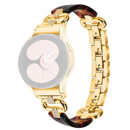 Resin Strap for Samsung Galaxy Watch4 / Watch5 / Watch4 Classic / Watch4 Active / Watch5 Active / Watch5 Pro Watch Band - Gold / Tortoiseshell