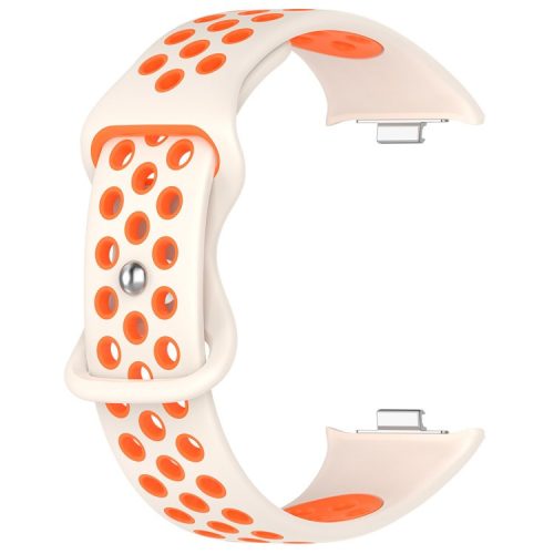 For Xiaomi Mi 8 Pro Replacement Band Dual Color Silicone Watch Strap - White / Orange