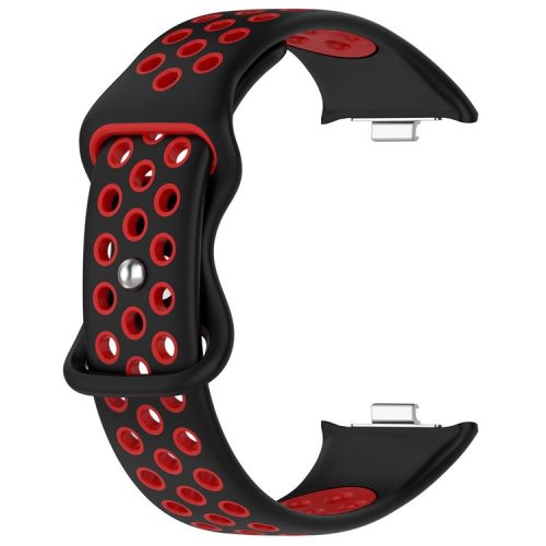 For Xiaomi Mi 8 Pro Replacement Band Dual Color Silicone Watch Strap - Black / Red