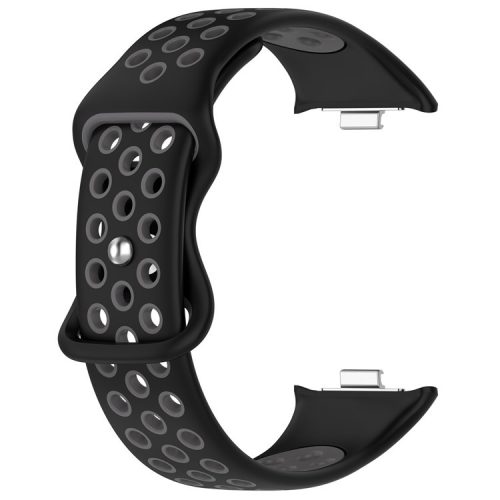 For Xiaomi Mi 8 Pro Replacement Band Dual Color Silicone Watch Strap - Black / Grey