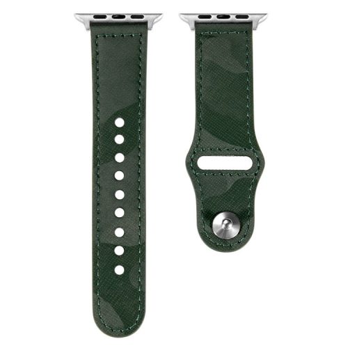 For Apple Watch 10 46mm / Ultra 2 / Ultra 49mm / 9 8 7 45mm / SE (2023) SE (2022) SE 6 5 4 44mm / 3 2 1 42mm Camouflage Pattern Watch Band - Green