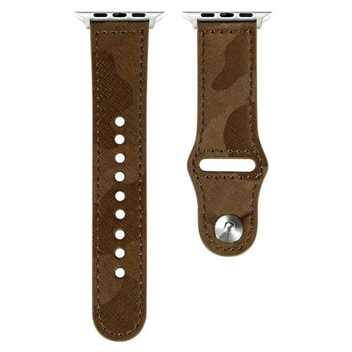 For Apple Watch 10 46mm / Ultra 2 / Ultra 49mm / 9 8 7 45mm / SE (2023) SE (2022) SE 6 5 4 44mm / 3 2 1 42mm Camouflage Pattern Watch Band - Yellowish Brown