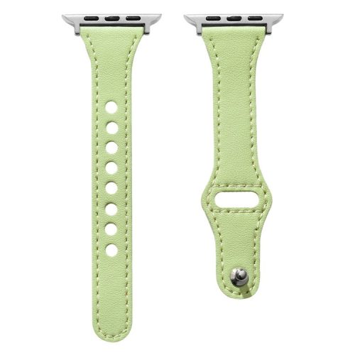 For Apple Watch 10 46mm / Ultra 2 / Ultra 49mm / 9 8 7 45mm / SE (2023) SE (2022) SE 6 5 4 44mm / 3 2 1 42mm Leather Watch Bands - Green