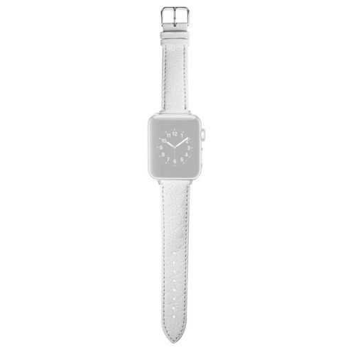 For Apple Watch 10 46mm / Ultra 2 / Ultra 49mm / 9 8 7 45mm / SE (2023) SE (2022) SE 6 5 4 44mm / 3 2 1 42mm Crocodile Style Watch Band - White