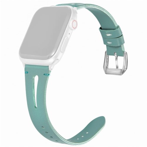 For Apple Watch 10 46mm / Ultra 2 / Ultra 49mm / 9 8 7 45mm / SE (2023) SE (2022) SE 6 5 4 44mm / 3 2 1 42mm Leather Watch Straps - Green