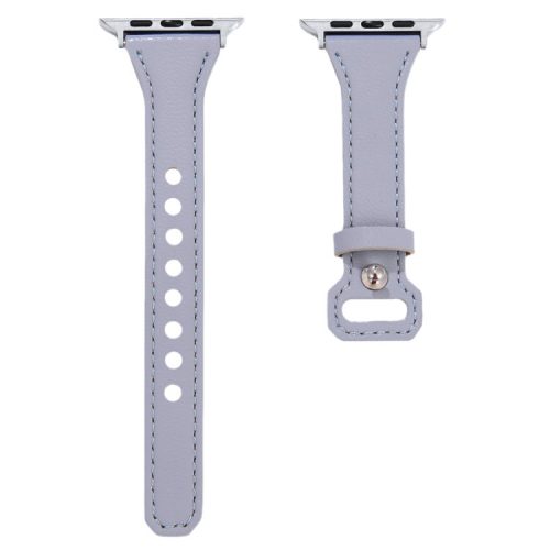 For Apple Watch 10 46mm / Ultra 2 / Ultra 49mm / 9 8 7 45mm / SE (2023) SE (2022) SE 6 5 4 44mm / 3 2 1 42mm Leather Bands Watch Strap - Baby Blue