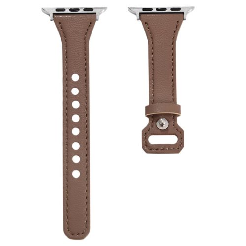 For Apple Watch 10 46mm / Ultra 2 / Ultra 49mm / 9 8 7 45mm / SE (2023) SE (2022) SE 6 5 4 44mm / 3 2 1 42mm Leather Bands Watch Strap - Brown