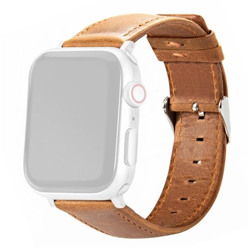 Watch Strap for Apple Watch Series 10 42mm / 9 8 7 41mm / SE (2023) SE (2022) SE 6 5 4 40mm / 3 2 1 38mm Watch Band Crazy Horse Texture - Brown