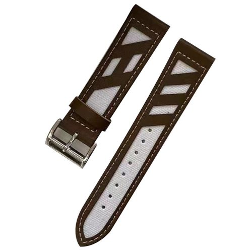 For Apple Watch 10 46mm / Ultra 2 / Ultra 49mm / 9 8 7 45mm / SE (2023) SE (2022) SE 6 5 4 44mm / 3 2 1 42mm Cloth Fabric+Leather Watch Band - Brown