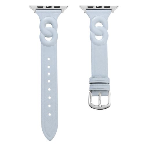 Watch Strap for Apple Watch Series 10 42mm / 9 8 7 41mm / SE (2023) SE (2022) SE 6 5 4 40mm / 3 2 1 38mm Watch Band with 8-shaped Design - Baby Blue