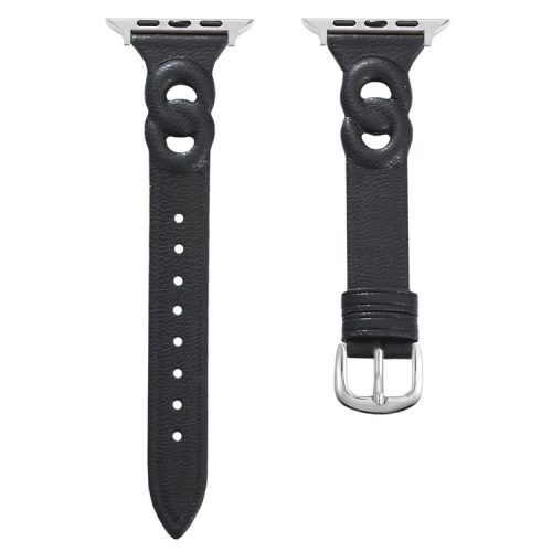 Watch Strap for Apple Watch Series 10 42mm / 9 8 7 41mm / SE (2023) SE (2022) SE 6 5 4 40mm / 3 2 1 38mm Watch Band with 8-shaped Design - Black