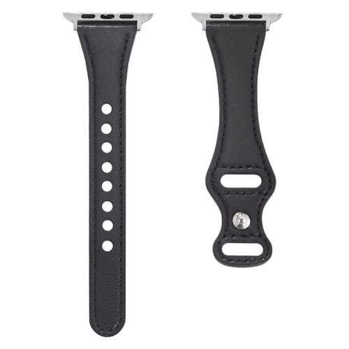 For Apple Watch 10 46mm / Ultra 2 / Ultra 49mm / 9 8 7 45mm / SE (2023) SE (2022) SE 6 5 4 44mm / 3 2 1 42mm Button Buckle Watch Strap - Black