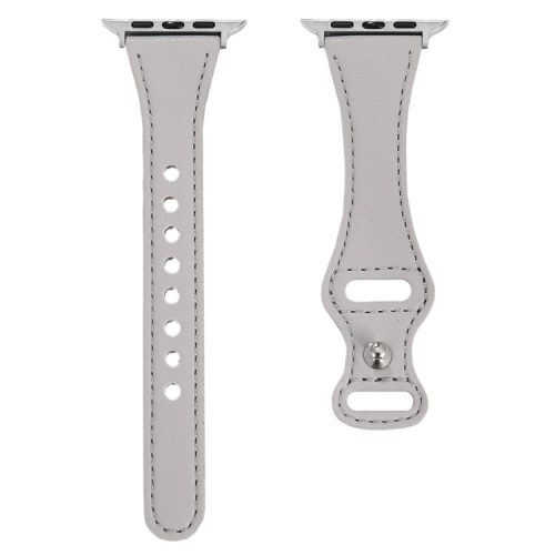 For Apple Watch 10 46mm / Ultra 2 / Ultra 49mm / 9 8 7 45mm / SE (2023) SE (2022) SE 6 5 4 44mm / 3 2 1 42mm Button Buckle Watch Strap - Light Grey