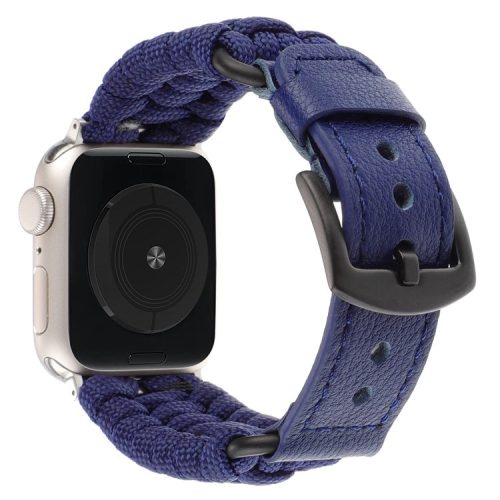 For Apple Watch 10 46mm / Ultra 2 / Ultra 49mm / 9 8 7 45mm / SE (2023) SE (2022) SE 6 5 4 44mm / 3 2 1 42mm Genuine Cow Watch Band  - Dark Blue