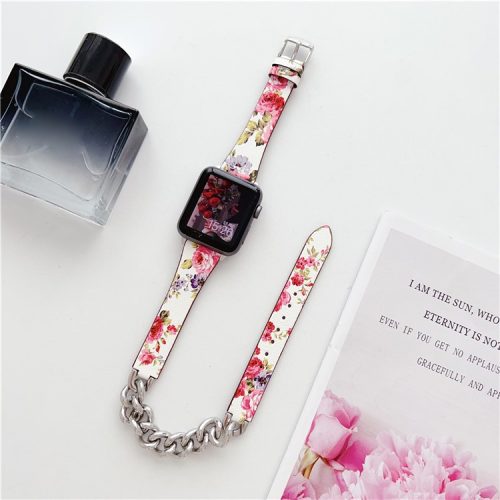 For Apple Watch 10 46mm / Ultra 2 / Ultra 49mm / 9 8 7 45mm / SE (2023) SE (2022) SE 6 5 4 44mm / 3 2 1 42mm Band Leather Strap - White