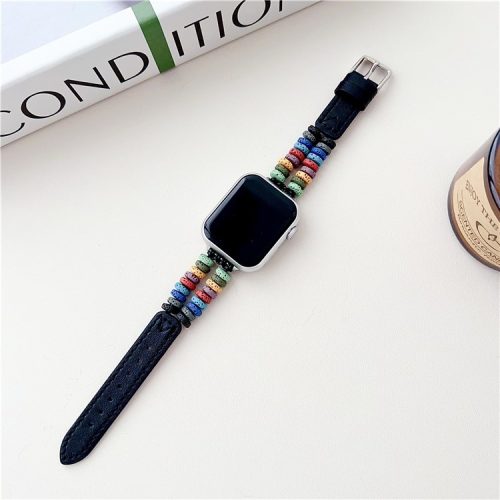 For Apple Watch 10 46mm / Ultra 2 / Ultra 49mm / 9 8 7 45mm / SE (2023) SE (2022) SE 6 5 4 44mm / 3 2 1 42mm Leather Strap - Blue