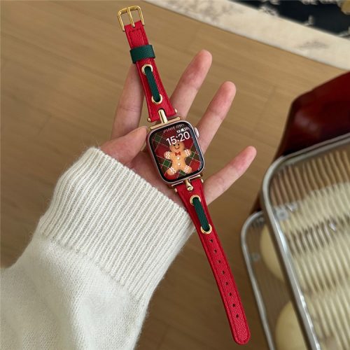 For Apple Watch 10 46mm / Ultra 2 / Ultra 49mm / 9 8 7 45mm / SE (2023) SE (2022) SE 6 5 4 44mm / 3 2 1 42mm Christmas Wrist Strap - Red