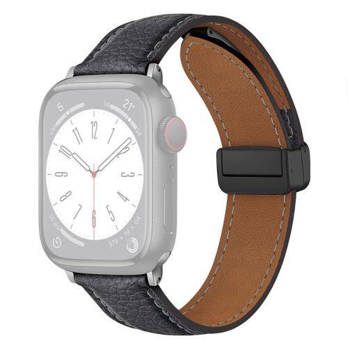 For Apple Watch 10 46mm / Ultra 2 / Ultra 49mm / 9 8 7 45mm / SE (2023) SE (2022) SE 6 5 4 44mm / 3 2 1 42mm Litchi Texture Leather Strap - Grey