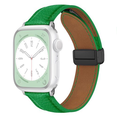 For Apple Watch 10 46mm / Ultra 2 / Ultra 49mm / 9 8 7 45mm / SE (2023) SE (2022) SE 6 5 4 44mm / 3 2 1 42mm Litchi Texture Leather Strap - Green