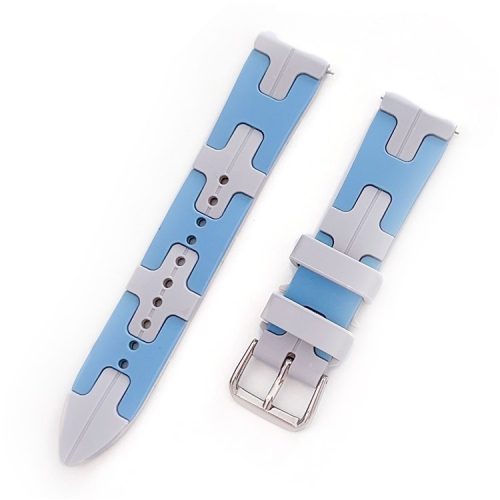 For Samsung Galaxy Watch3 45mm / Huawei Watch Ultimate / Xiaomi Watch S1 Silicone 22mm Watch Strap - Baby Blue / White