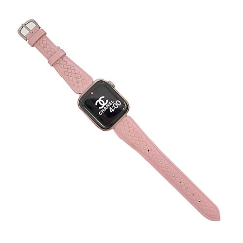 For Apple Watch 10 46mm / Ultra 2 / Ultra 49mm / 9 8 7 45mm / SE (2023) SE (2022) SE 6 5 4 44mm / 3 2 1 42mm Cowhide Leather Bracelet Strap - Pink