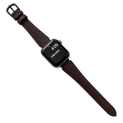 For Apple Watch 10 46mm / Ultra 2 / Ultra 49mm / 9 8 7 45mm / SE (2023) SE (2022) SE 6 5 4 44mm / 3 2 1 42mm Cowhide Leather Bracelet Strap - Dark Brown