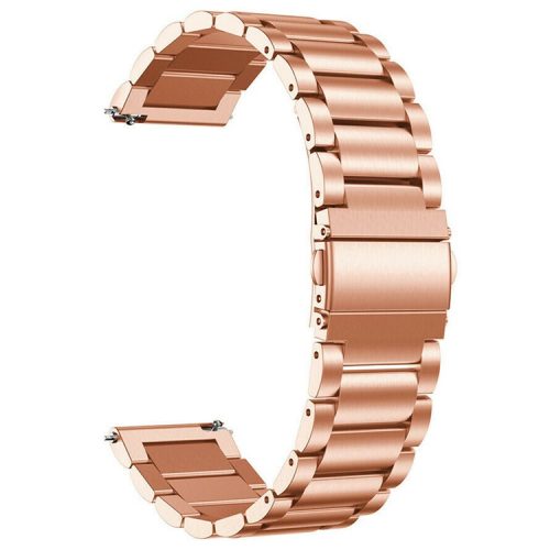 For Huawei Watch 3 / Watch 3 Pro 316L Stainless Steel 3-Bead Watch Strap 22mm Replacement Band - Rose Gold