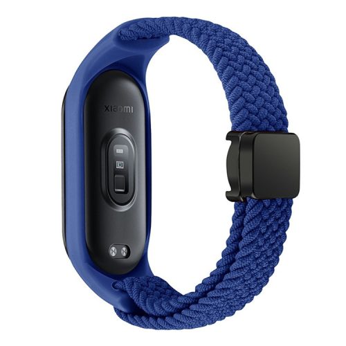 For Xiaomi Mi Band 3 / 4 / 5 / 6 / 7 Braided Nylon Strap Magnetic Watch Band - Blue