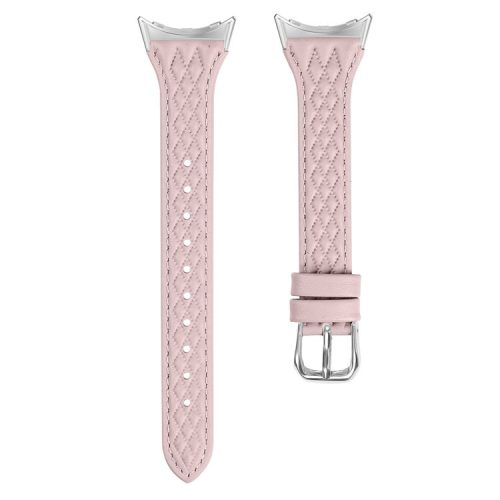 For Fitbit Versa 4 / Sense 2 Replacement Band Top-Layer Cow Leather Watch Strap - Pink