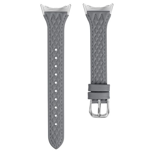 For Fitbit Versa 4 / Sense 2 Replacement Band Top-Layer Cow Leather Watch Strap - Grey