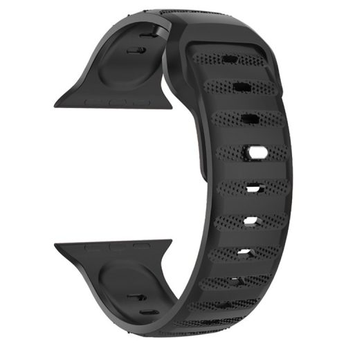 For Apple Watch 10 46mm / Ultra 2 / Ultra 49mm / 9 8 7 45mm / SE (2023) SE (2022) SE 6 5 4 44mm / 3 2 1 42mm Fluororubber Watch Band - Black