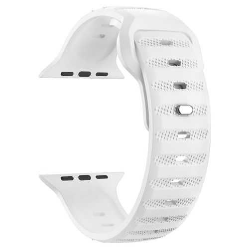 For Apple Watch 10 46mm / Ultra 2 / Ultra 49mm / 9 8 7 45mm / SE (2023) SE (2022) SE 6 5 4 44mm / 3 2 1 42mm Fluororubber Watch Band - White