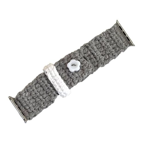 For Apple Watch 10 46mm / Ultra 2 / Ultra 49mm / 9 8 7 45mm / SE (2023) SE (2022) SE 6 5 4 44mm / 3 2 1 42mm Knitting Bracelet Strap - Grey