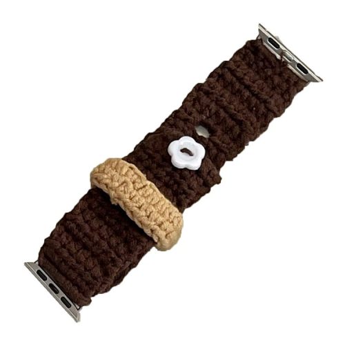 For Apple Watch 10 46mm / Ultra 2 / Ultra 49mm / 9 8 7 45mm / SE (2023) SE (2022) SE 6 5 4 44mm / 3 2 1 42mm Knitting Bracelet Strap - Brown