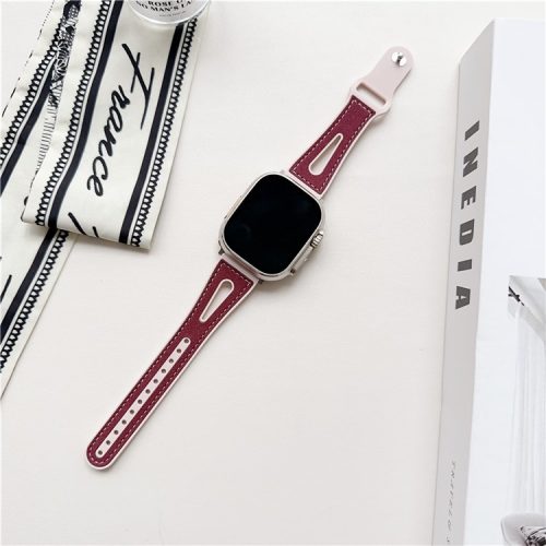 For Apple Watch 10 46mm / Ultra 2 / Ultra 49mm / 9 8 7 45mm / SE (2023) SE (2022) SE 6 5 4 44mm / 3 2 1 42mm Glitter Watch Strap - Wine Red