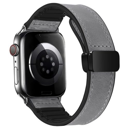 For Apple Watch 10 46mm / Ultra 2 / Ultra 49mm / 9 8 7 45mm / SE (2023) SE (2022) SE 6 5 4 44mm / 3 2 1 42mm Genuine Cow Leather Band - Grey