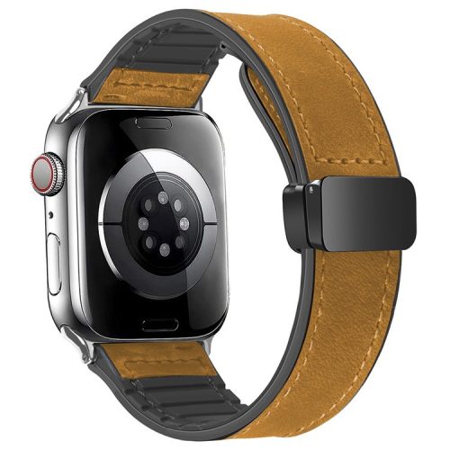 For Apple Watch 10 46mm / Ultra 2 / Ultra 49mm / 9 8 7 45mm / SE (2023) SE (2022) SE 6 5 4 44mm / 3 2 1 42mm Genuine Cow Leather Band - Crazy Horse / Light Brown