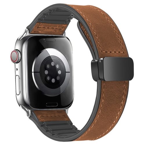 For Apple Watch 10 46mm / Ultra 2 / Ultra 49mm / 9 8 7 45mm / SE (2023) SE (2022) SE 6 5 4 44mm / 3 2 1 42mm Genuine Cow Leather Band - Brown