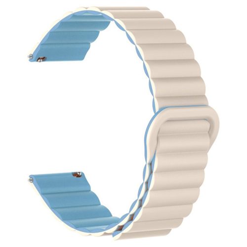 20mm Magnetic Sport Loop Watch Band Silicone Dual Color Replacement Strap - Starlight+Blue