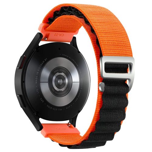 KALEBOL KLB-GSNL-001 For Samsung Galaxy Watch3 45mm / Huawei Watch GT4 46mm Watch Strap 22mm Nylon Wristband - Orange+Black