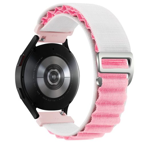 KALEBOL KLB-GSNL-001 For Samsung Galaxy Watch3 45mm / Huawei Watch GT4 46mm Watch Strap 22mm Nylon Wristband - Starlight+Pink