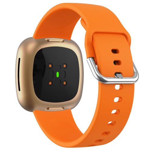 KALEBOL KLB-SXKGJ-001 for Fitbit Versa 3 / 4 / Sense / Sense 2 Silicone Watch Bands Soft Strap Replacement - Orange