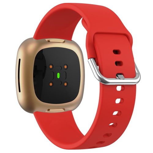 KALEBOL KLB-SXKGJ-001 for Fitbit Versa 3 / 4 / Sense / Sense 2 Silicone Watch Bands Soft Strap Replacement - Red