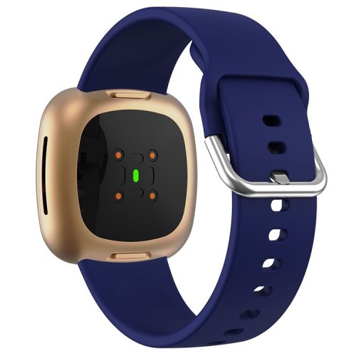 KALEBOL KLB-SXKGJ-001 for Fitbit Versa 3 / 4 / Sense / Sense 2 Silicone Watch Bands Soft Strap Replacement - Dark Blue