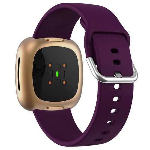 KALEBOL KLB-SXKGJ-001 for Fitbit Versa 3 / 4 / Sense / Sense 2 Silicone Watch Bands Soft Strap Replacement - Purple