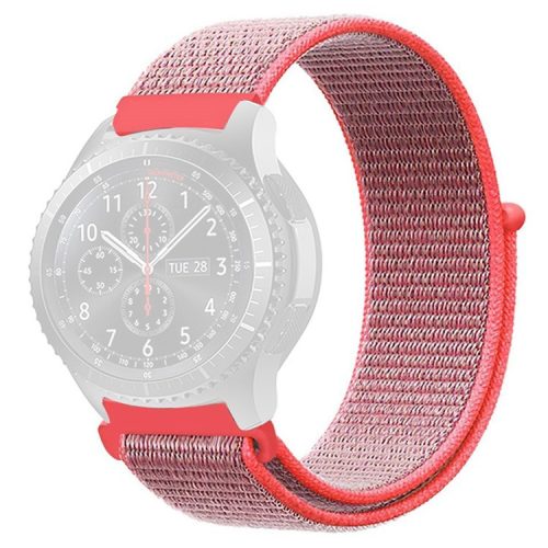 KALEBOL KLB-NLHH-001 For Samsung Galaxy Watch3 45mm / Huawei Watch GT4 46mm Watchband 22mm Nylon Wrist Strap - Deep Pink