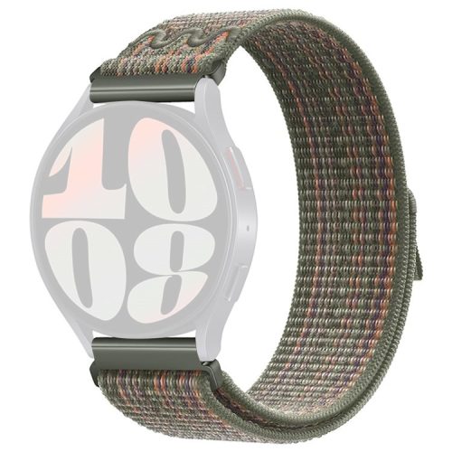 KALEBOL KLB-NLHH-002 For Samsung Galaxy Watch3 45mm / Huawei Watch GT4 46mm Nylon Band 22mm Watch Strap - Dark Green+Orange