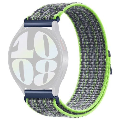 KALEBOL KLB-NLHH-002 For Samsung Galaxy Watch3 45mm / Huawei Watch GT4 46mm Nylon Band 22mm Watch Strap - Bright Green+Blue